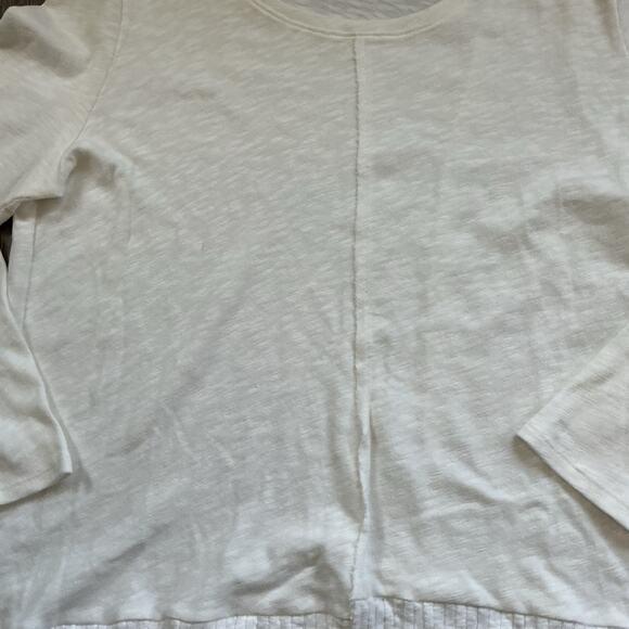 chalet et ceci Ivory Asymmetrical Lagenlook Art Ivory Knit Top Sweater Womens XL - Picture 3 of 10